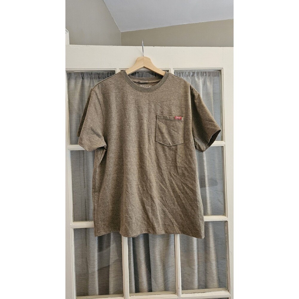 Coleman Men's Pocket T-Shirt - Brown Heather/Taupe - Medium - Outdoor Casual Tee